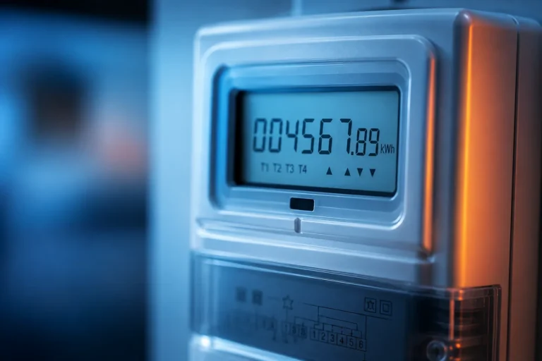 Contador eléctrico mostrando el consumo de una vivienda