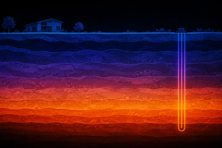 Diagrama del gradiente de temperatura del subsuelo frente al aire exterior