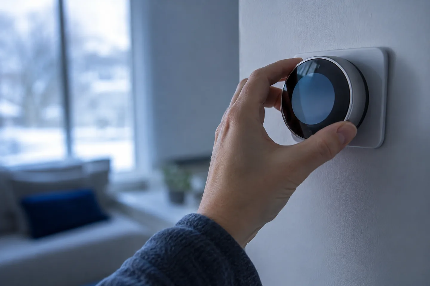 Ajuste del termostato de una vivienda con calefacción por aerotermia